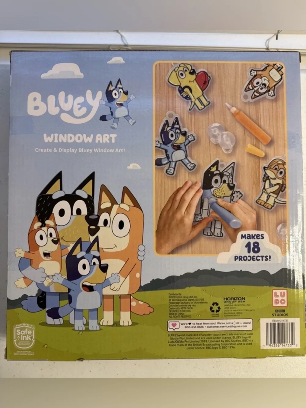 Bluey Window Art Suncatchers Kit Kids Craft Paint Activity Set